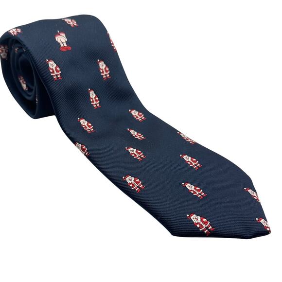 Other - Festive Navy Blue Necktie Santa Claus Pattern Holiday Christmas Business Tie